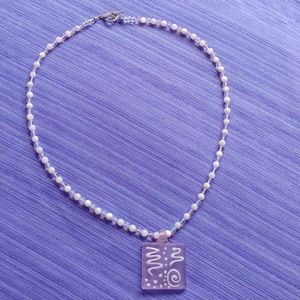 Pretty Pink Frosted Glass Necklace!!!